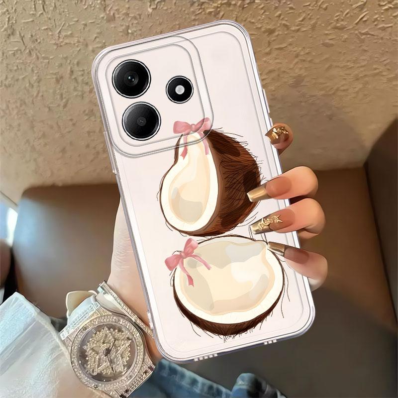 Simple Coconut Case for Xiaomi Redmi Note 14 Pro Plus 13C 12S 12 11S 10S A4 Note 13 9 10 11 14C Soft Phone Cover