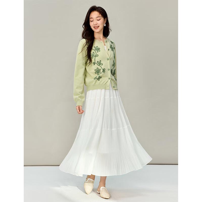 INMAN Women's 3D Rope Embroidery Knitted Cardigan