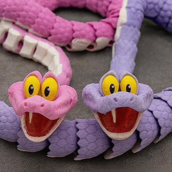 3D Printed Snake Toy Flexible Articulated Snake Model Ornament Collectible Anime Figures Fidget Toy for Kids