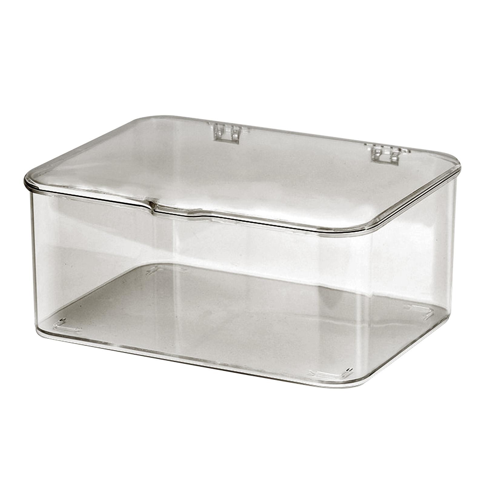 

Desk Storage Box Plastic Large Capacity Dustproof Multi Functional Phone Case Storage Holder with Lid Light Gray світло-сірий колір