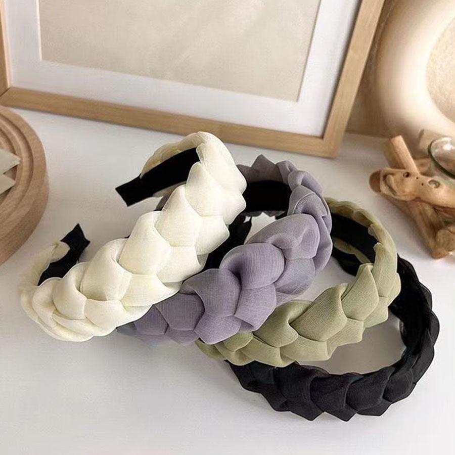 Vintage Fabric Twist Braided Hairband Jednokolorowy Hari Hoop dla kobiet Modne akcesoria do włosów