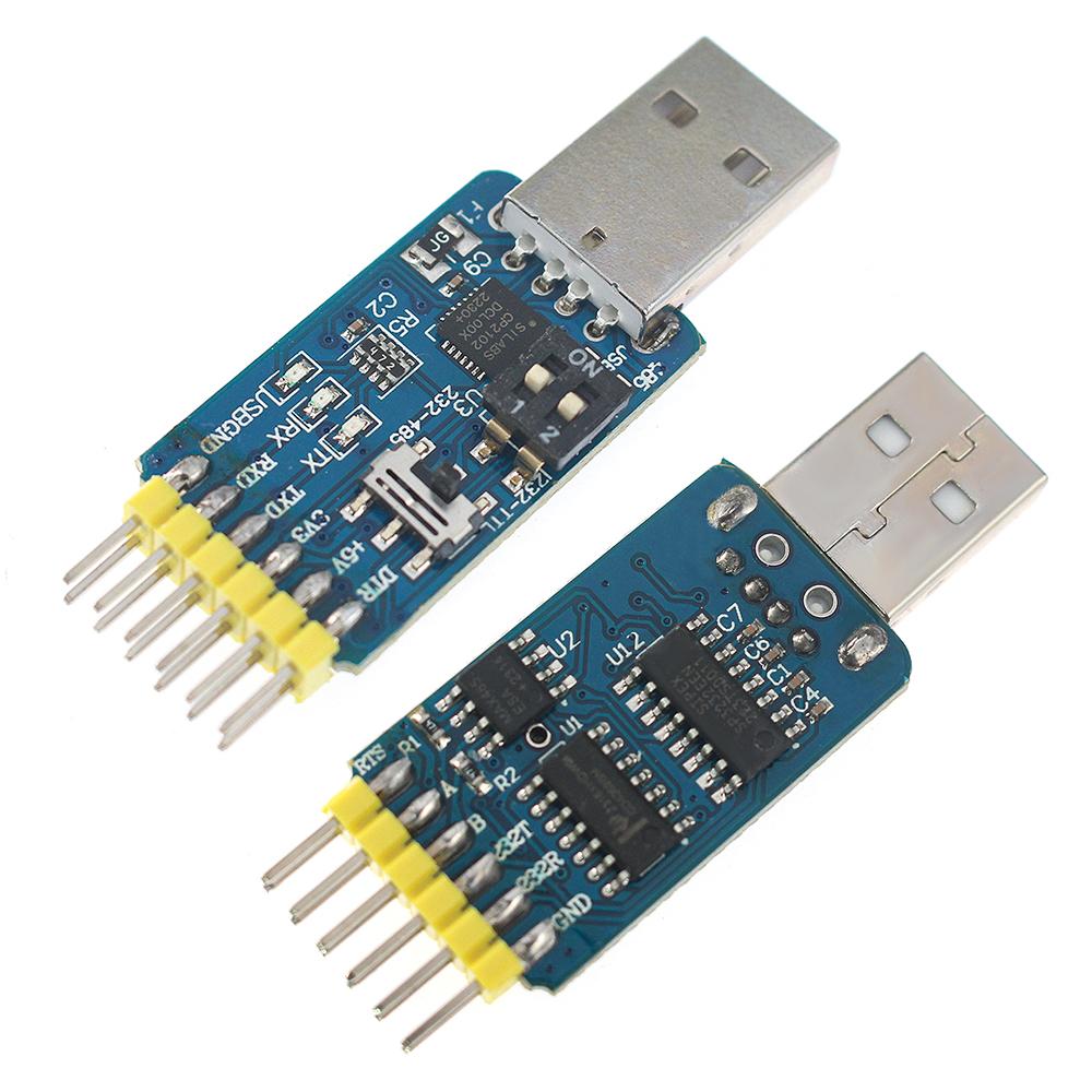 1pc 6-in-1 USB to TTL/RS485/RS232 Serial Converter Module CP2102- 3.3V/5V Dual Voltage