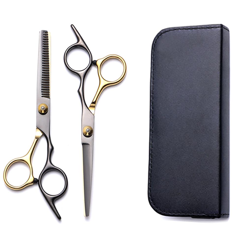 Hairdressing Scissors Set: Colored Straight-Tooth & Thinning Bangs Scissors for Professional Stylists