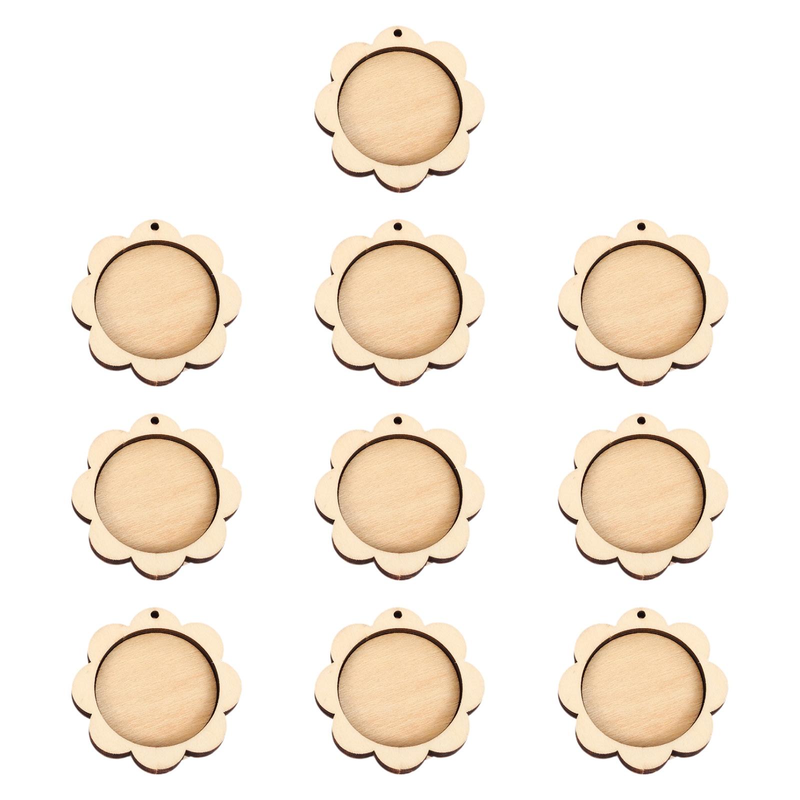 

10 Pieces Mini Embroidery Hoop Small Wooden Ornament Decorative Cross Stitch Hoop Ring Display Frame for DIY Pendant Crafts