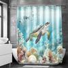 Underwater World Turtle Bathroom Shower Curtain Ocean Theme Pattern With 12 Hooks Modern Bathroom Decorative Shower Curtain