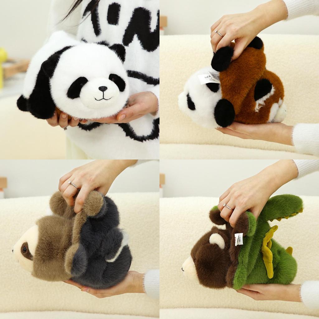 Adorable Reversible Panda Plush Toy Transforming Into Cute Panda Doll For Kids Gifts