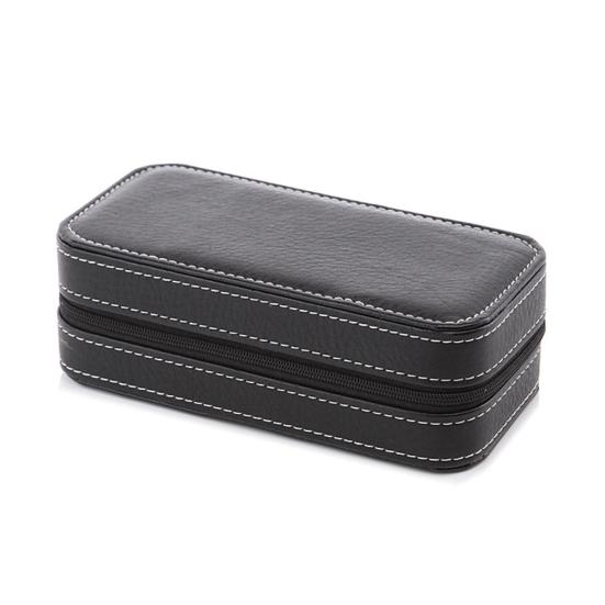 2/4/8 Grids Portable Faux Leather Zipper Travel Watch Storage Case Box Organizer
