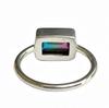 Watermelon Tourmaline Ring, 925 Solid Silver, Statement Ring, Tourmaline Quartz Ring, Emerald Cut Shape, Gift for Her, Birthstone Ring