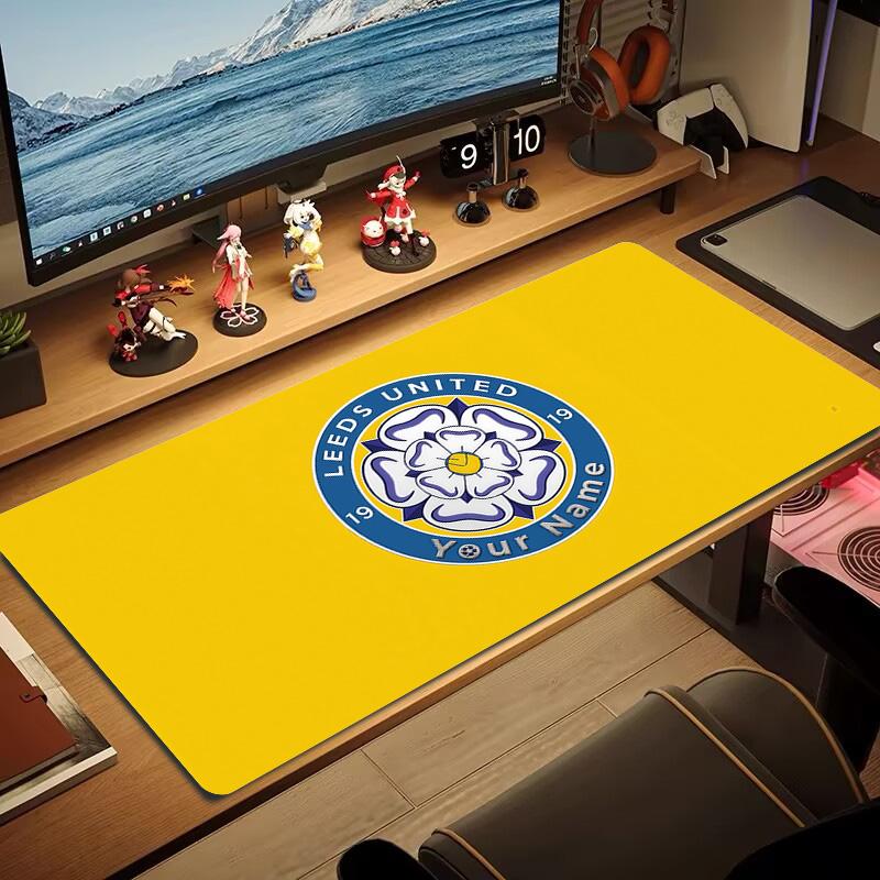 Leeds F2 Custom Name Large Size Mouse Pad Large Gaming Table Cushion Non-slip Laptop Tablet Big Mousepad XXL Mat Mini PC Playmat With Lock Edge
