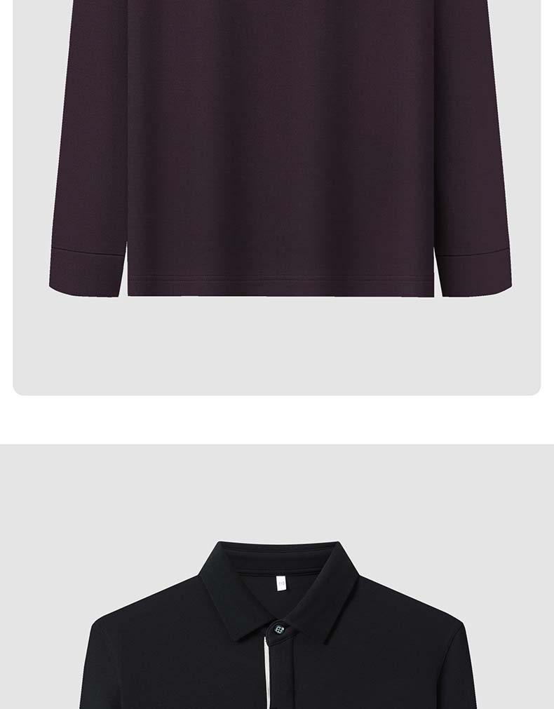 [Including Wool] Langdeng Autumn and Winter Men's Warm and Comfortable Collar Solid Color Long Sleeve T-shirt Polo Shirt