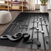 3D Music Notes Rug - Lightweight Non-Slip Washable Mat for Music Studio, Living Room & Bedroom, Soundwave Decor