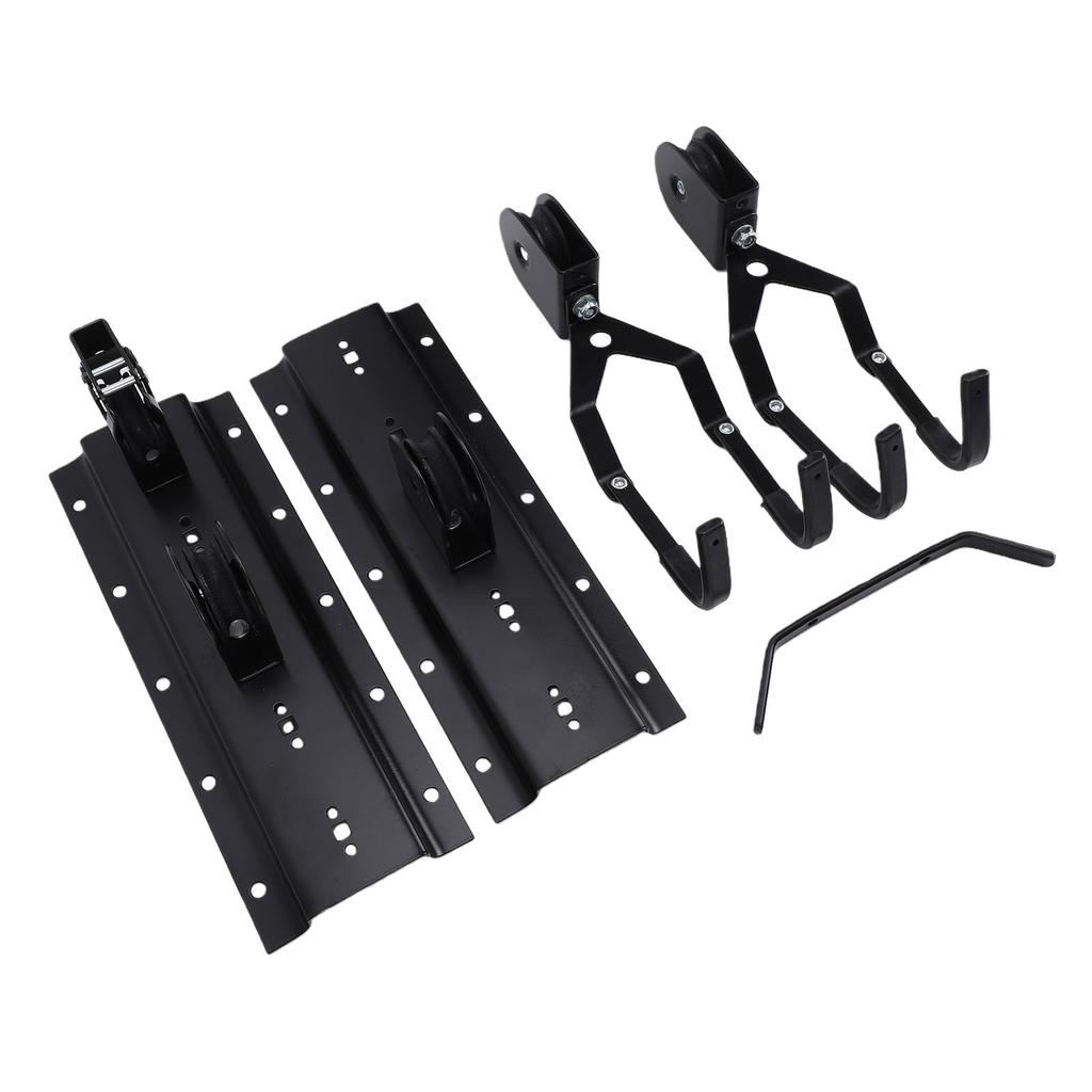 Bike Hoist Overhead Pulley System Ceiling Bike Mount Hanger Holds Up To 88.18lbs for Garage Black