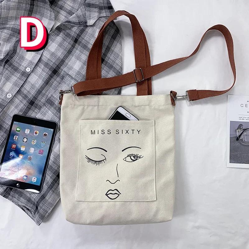 1 Pcs Women's Bag Canvas Bag Girl Student Korean Version New Versatile Canvas Bag Women's Crossbody