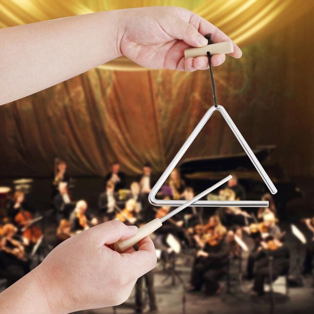 4/5/6in Triangle Instrument with Striker Percussion Triangle  Musical Performance