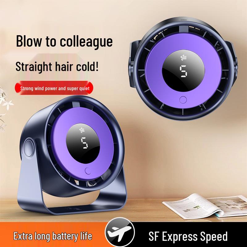 6-Inch Wall-Mounted USB Desktop Fan with Air Circulator and Long Battery Life