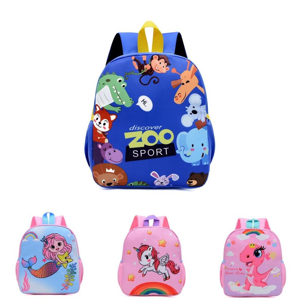 Mermaid Cartoon Dinosaur Unicorn Printed Backpack Suitable For Kindergarten