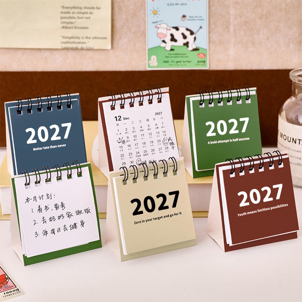 Calendario da scrivania Mini 2027 Formato tascabile Planner da viaggio portatile per casa Ufficio Scuola Tracciamento dell'orario di lavoro