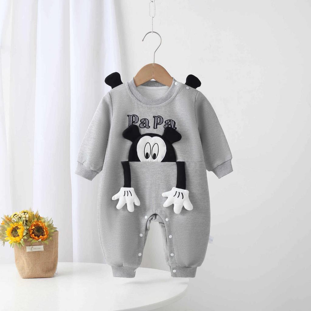 Casual Mickey Shoulder Snap Romper for Infants and Toddlers