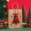 5PCS Christmas Tote Bag Christmas Eve Party Gifts Kraft Paper Gift Bags Hot Stamped Elk Snowflake Bags