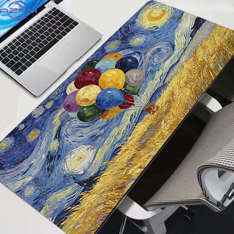 Mouse Pad Large Abstract Oil Painting Pc Computer Gamer Kawaii Gaming Accessories Mousepad Keyboard Desk Mat Carpet Table