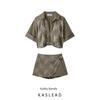 Kaslead New Women Clothes Western Style Short Sleeve Embroidered Shirts Double Placket Culottes 3564156 3564157