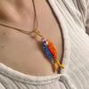 Fish Pedant Key Holder with Lobster Claws Clip Colorful Beaded Fish Shape Keychain For Adults Birthday Christmas Gift
