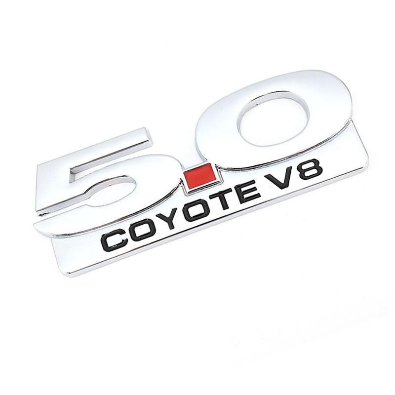 Car Sticker 5.0 Trim Front Hood Grille Emblem Badge Rear Trunk 3D Car Decals for 5.0 Coyote V8 TWIN Turbo Emblem