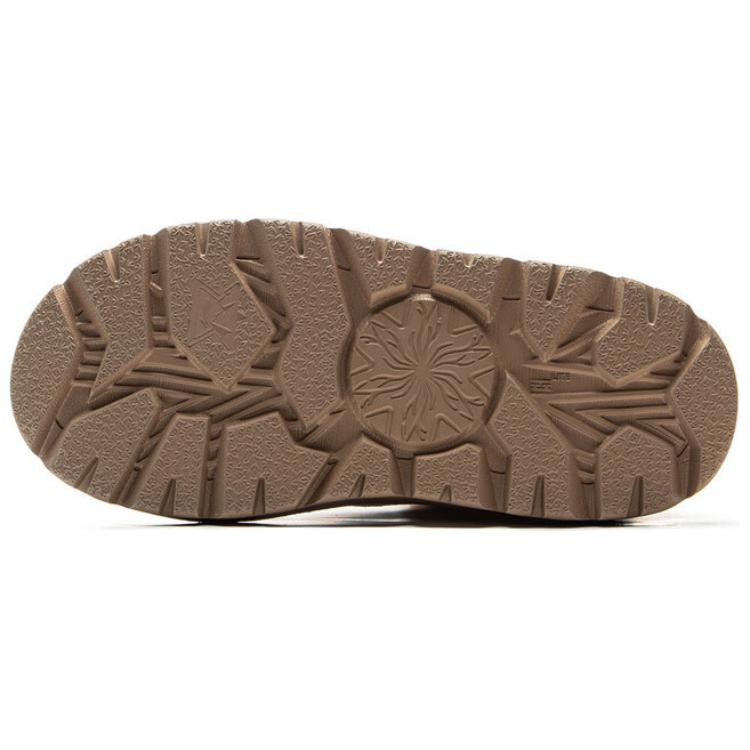 New LiNing Cushioning Anti-Slip Wear-Resistant Breathable Warm Rebound Mid-Top Casual Shoes Women's Beige Umber AGCU450-1