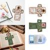 Cloth Pocket Prayer Shrine with Cross Portable Remembrance Ornament Miniature Travel Spiritual Gift for Family