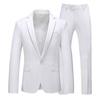 Men's Slim Business Suit Two Piece Set Solid Color Large Size Jacket Coat Party Dress
