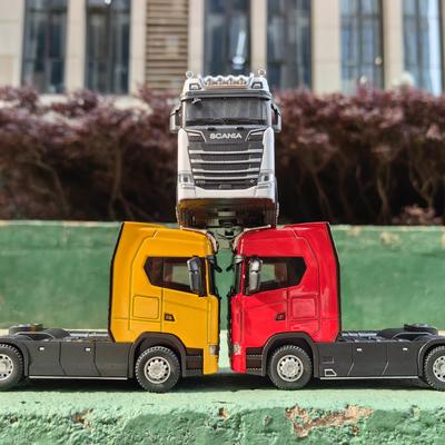 1/50 Alliage Moulé sous Pression Tête de Camion Modèle de Voiture Jouets Simulation Véhicule de Transport Container à Tirer Tête de Camion Jouet en Métal pour Garçon