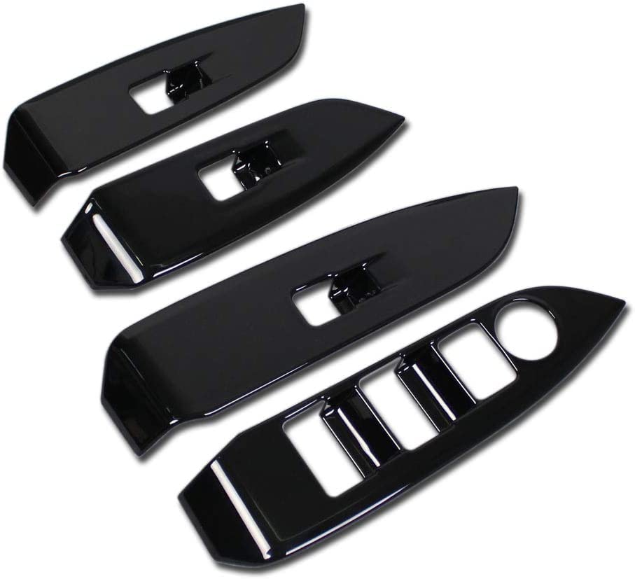 car with Mazda DK Series and Side Door Window Lifter Aftermarket Window Switch Panel Bezel Piano Black N&B [Icey parts] "Compatible CX-3 (2015 later)"