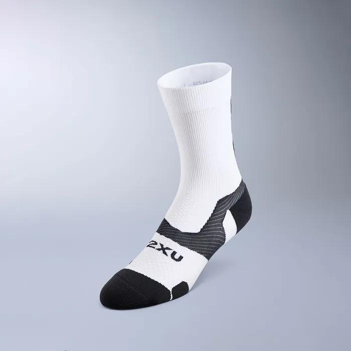 (Unisex) Vector Light Cushion Crew Socks_UA7005EWHT-BLK