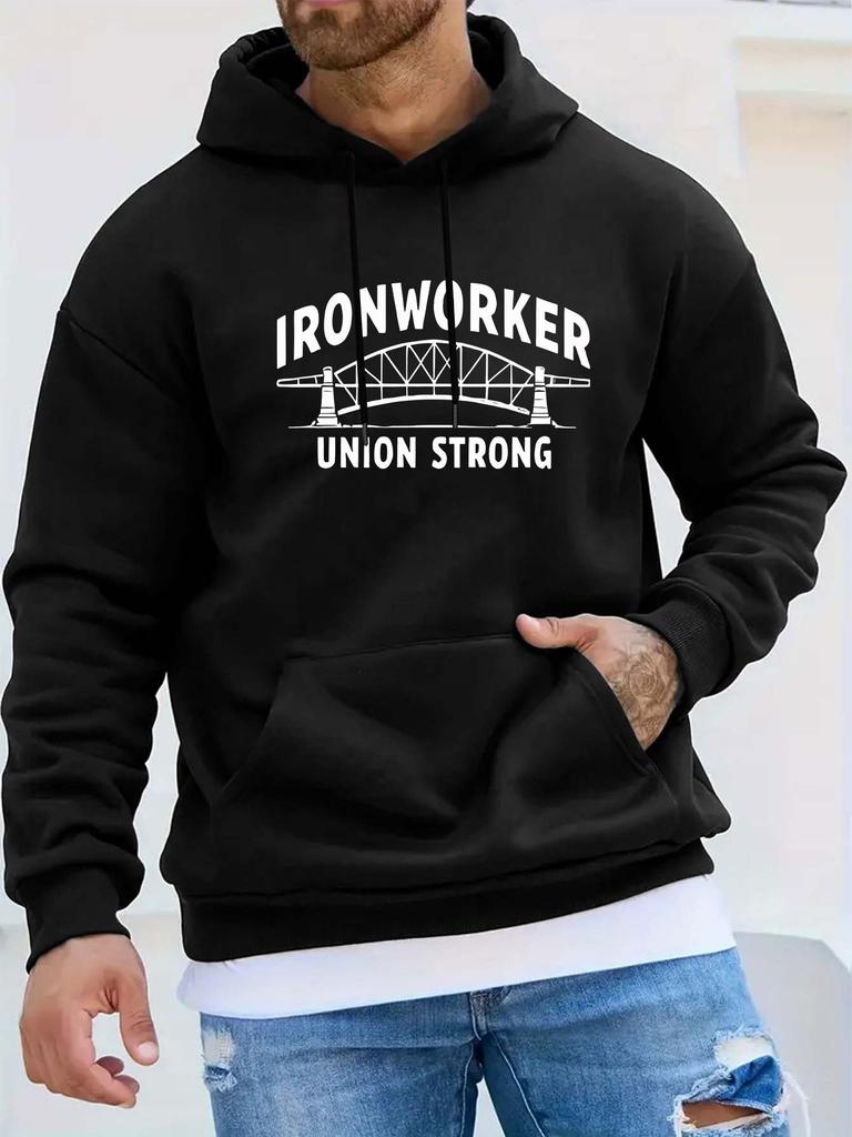 IRONWORKER Steel Workers Union Hardcore Labor Strike Brand Printed Casual Sport Outdoor unisex Hoodie Long Sleeve Sweatshirt unisex Top Autumn/Winter