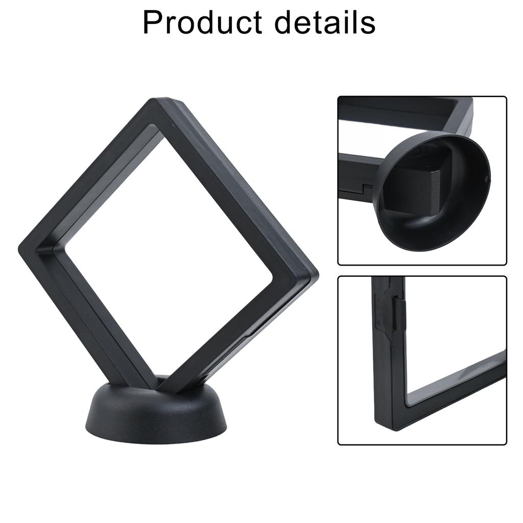2 Stück Münzrahmen Penny 90*90mm Dekoration Schwarzer Kunststoff 3D Schwebende Displayhalter Box Quadratischer Schutz Schmuck