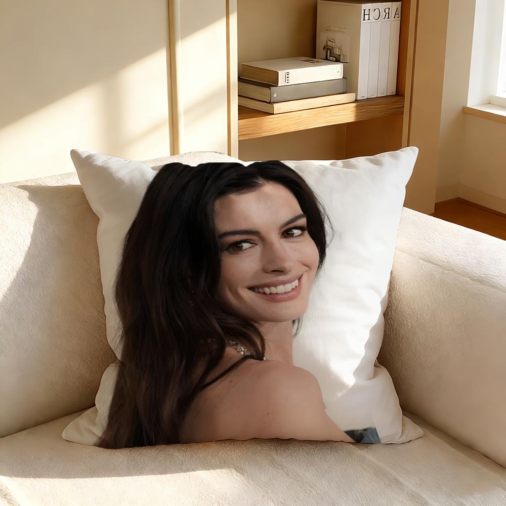 Cushion Cover Cushion Cover, Soft Washable Linen Pillowcase, Multi-Scene For Sofa, Bedroom And Office. S-Anne Hathaway
