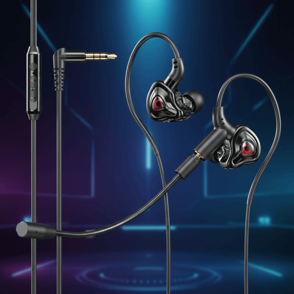 Dual Mic Wired Earphone in-Ear Earpiece Headset Stereo Wired Earbuds Wired Headset Listen To Music