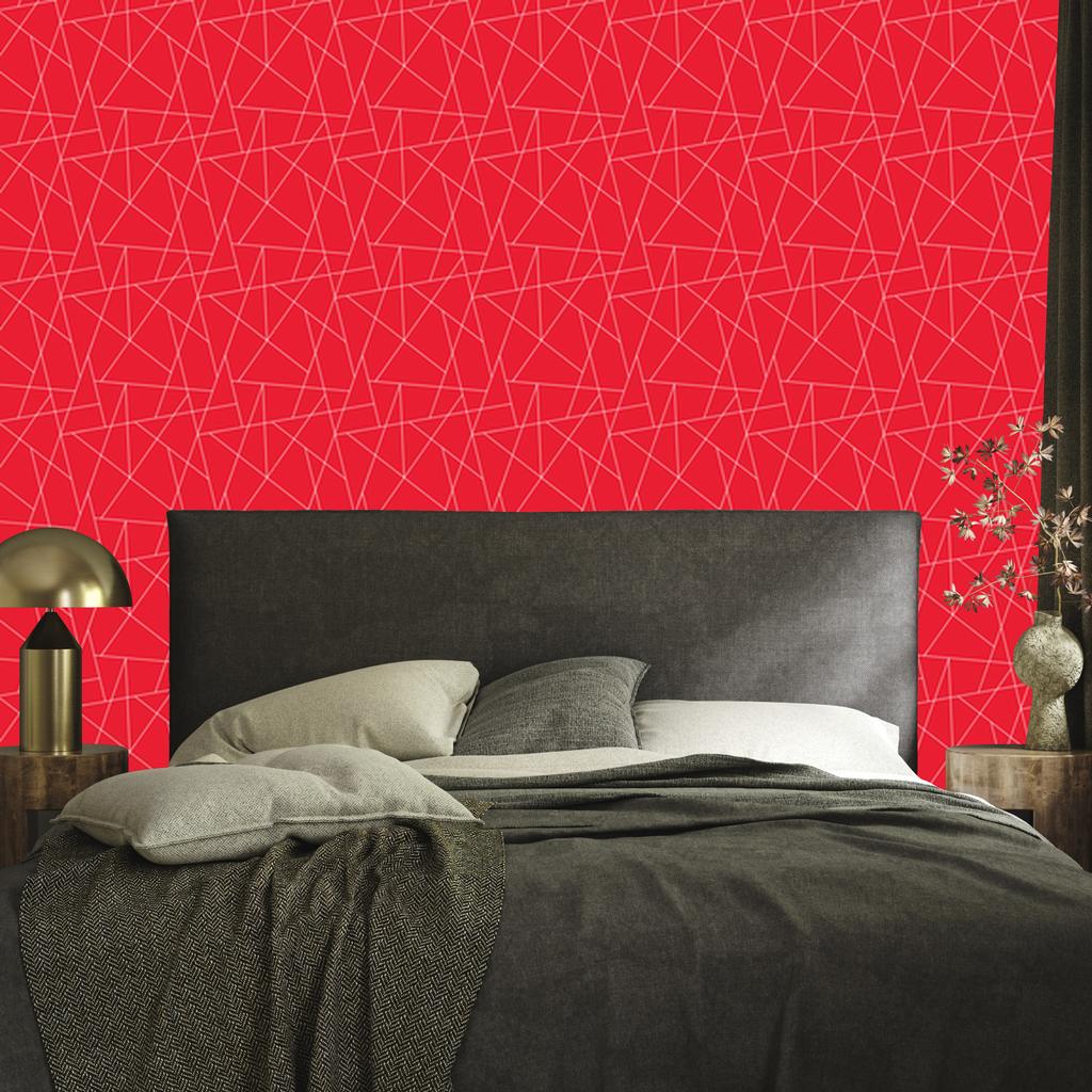 Wallpaper Geometric pattern red, subtle detail 50x1000
