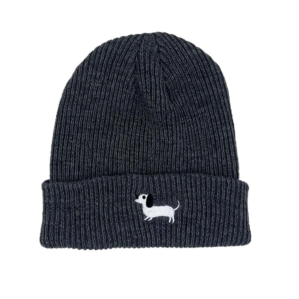 Puppy embroidered wool hat street fashion solid color knitted hat cold hat warm hat pullover hat