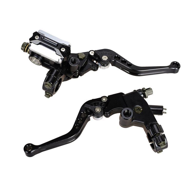 QE-Motorcycle Hydraulic Clutch Kit Brake Levers Master Cylinder Reservoir With Grip Brake Hose For Motocross Vento Pulsar