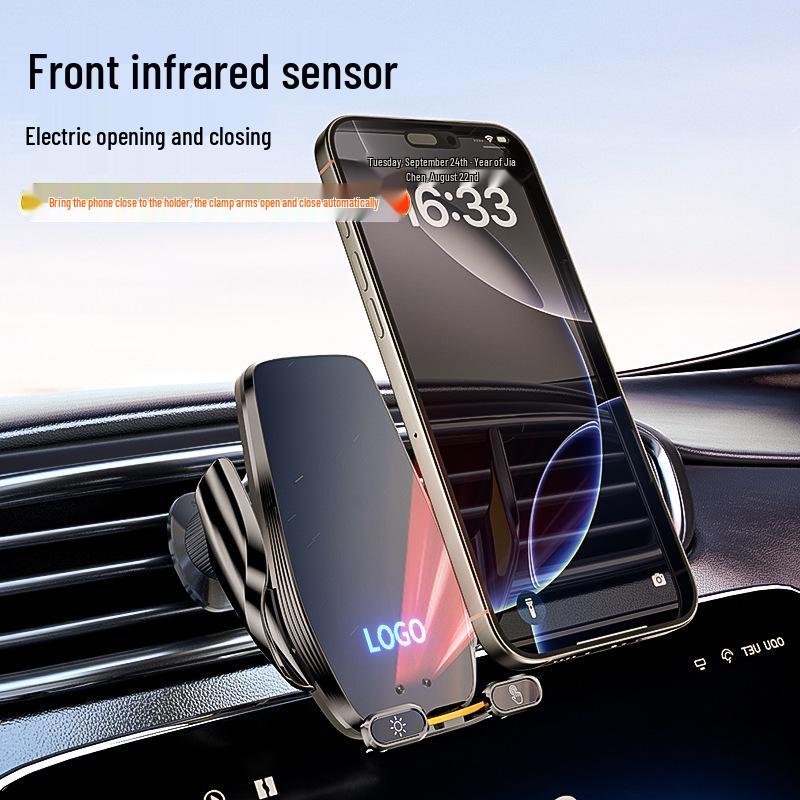 Luminous Car Logo Wireless Phone Charger Holder with Infrared Sensor
