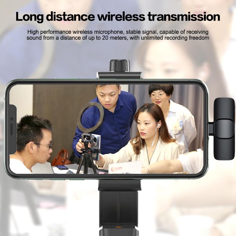Wireless Lapel Lavalier Microphone K9, Type-C Connection 1-To-1 Wireless Mic For Smartphone Podcast Live Streaming