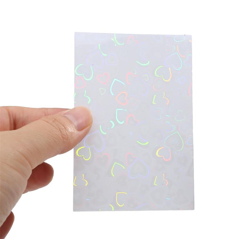 50Pcs Kpop Card Sleeves Card Holder 60*90mm Heart Bling Photocard Holder Photo Card Films Cards Protector Photo Cards Protective