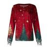 Dame fritidsjakke med langermet enkelt-breasted juletrykt beskyttelsesklær cardigan topp