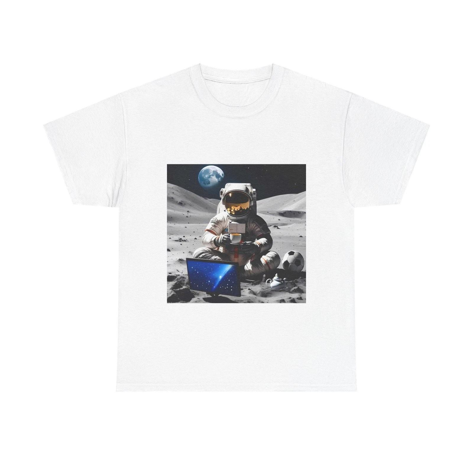 Astronaut Watching TV Moon Space Graphic Tee XXXXL