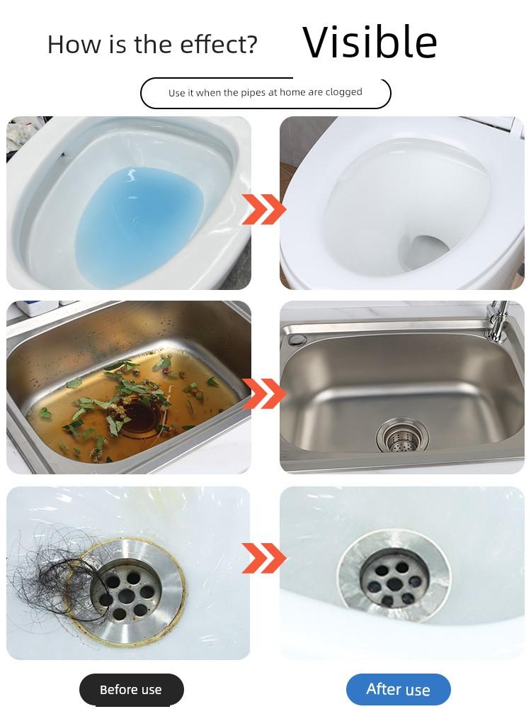 Rohrreiniger zum Freimachen von Abflüssen, Toiletten, Bodenabläufen, Reinigungspulver für Küchenspülen, Neues magisches Werkzeug zum Freimachen von Toiletten