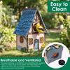 Vintage Hanging Bird House Resin Breathable Outdoor Birdhouse with S Hook Chain Pet Supplies for Patio Yard Garden Decoration