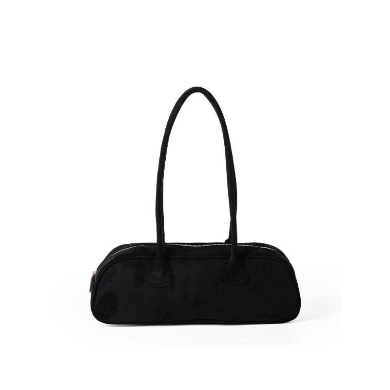 

New niche design suede baguette bag women s fashion versatile soft feel retro plush portable shoulder bag