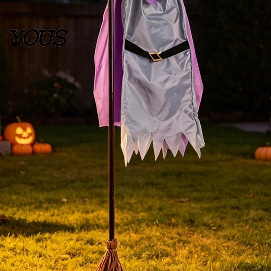 Premium Halloween Decoration Materials Animated Witch Decoration, Sound Activated Lighted Haunted House Prop, Hanging Ornament Creepy Flying