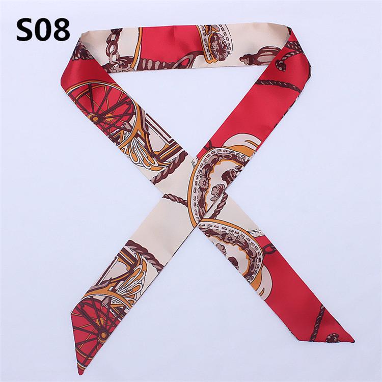 47 Colors Brand Bandana Small Silk Bag Scarf Women Head Hijab Scarf Long Skinny Scarves For Ladies Fashion Headband